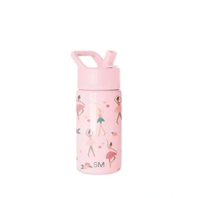 Imagen de Simple Modern Botella Agua Niños con Pajita Térmica Acero Inoxidable Aislado Reutilizable para y Niñas Summit 415ml Pink Ballerina
