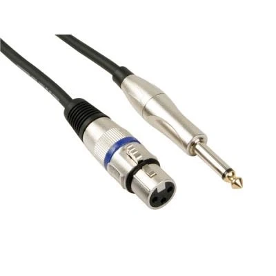 Imagen de HQ Power Cable xlr Jack, 1 x femenino, 6.35 mm mono, 6m, perfecto para la transmisión de sonido