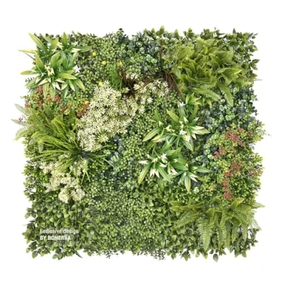 Imagen de BONERVA jardín Vertical Santorini Diseño Exclusivo Planta Artificial para decoración de Pared en Interior y terrazas Pack 1 Pieza 100 x cm estético hogar