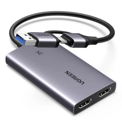 Imagen de UGREEN Capturadora Vídeo HDMI 4K 30hz 1080P HD Entrada Salida USB A/C Tarjeta para Streaming Juegos OBS Compatible con PC Switch PS5 Xbox MacBook iPad Cámara