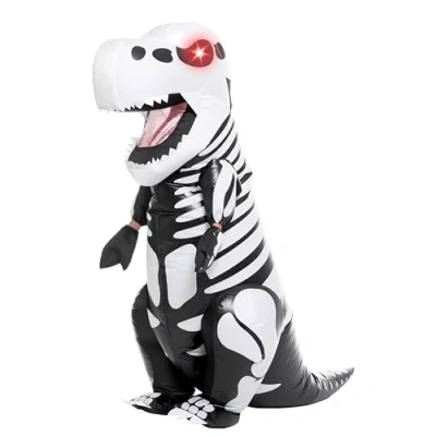 Imagen de Spooktacular Creations inflable de Halloween disfraces esqueleto dinosaurio cuerpo completo T Rex Niño