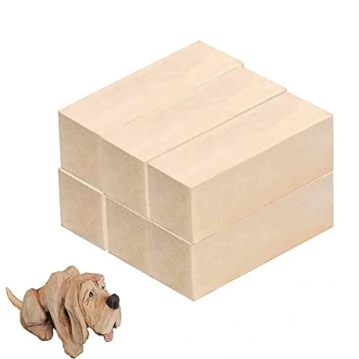 Imagen de TOKERD 6 PCS Grand Bloques De Madera Natural Para Tallar Tilo y Hacer Manualidades 15x5x5cm Niños Adultos, Kit Tallado Principiantes, Bricolajes Carpinterías