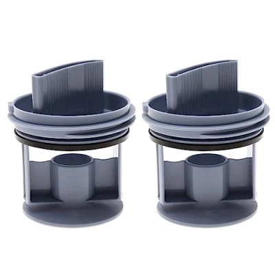 Imagen de VGOL 2 filtros de drenaje para lavadora 647920 00647920 605010 00605010 compatible con Bosch bomba Siemens, filtro pelusa azul