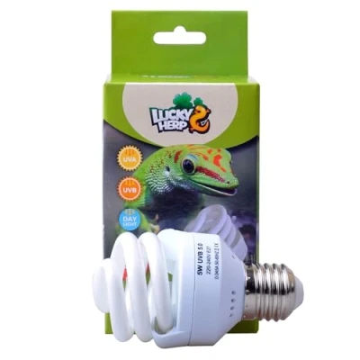 Imagen de LUCKY HERP Reptile Compact Fluorescente UVA UVB 5.0 Mini Bombilla, 5W, E27, Rosca de Tornillo