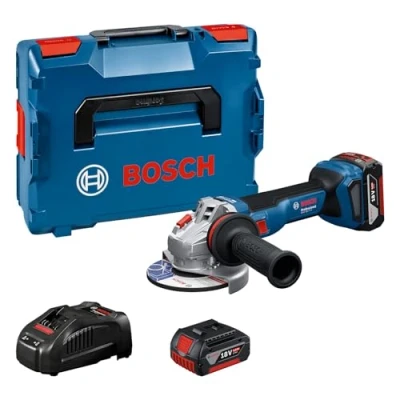 Imagen de Bosch Professional 18V System amoladora angular a batería GWS 18V11 S (diámetro del disco de 125 mm, incl. 2 baterías GBA 5.0Ah, cargador GAL 1880, LBOXX)