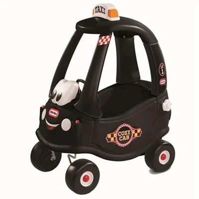 Imagen de Little Tikes Auto Cozy Coupe Taxi Negro Para Montarse, con Bocina que Funciona, Interruptor de Encendido y Tapa Combustible