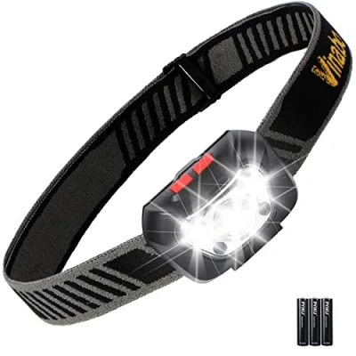 Imagen de Vinabo Linterna Frontal,Potente Frontal de 6 Modos, LED ultra Potente Ajustable en 30, 500 LM para Lectura, Ciclismo, Correr