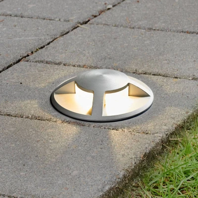 Imagen de Lucande LED Foco de suelo empotrado &#039;Anina&#039; (Moderno) en Gris hecho Aluminio (1 llama, lámpara exterior para el jardín, la terraza, balcón y vivienda