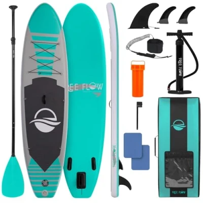 Imagen de SereneLife tabla Paddle surf hinchable, board, Cubierta antideslizante, Aleta inferior para remar, Estuche guardar, Barco de pie jovenes y adultos