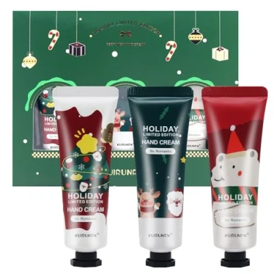 Imagen de KUIRUNRX® Set de Crema Manos,Regalo Manos Navidad,Hidratante para y Pies Secos,Crema Nutritiva (verde, 3 pcs)
