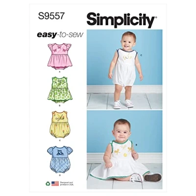 Imagen de Simplicity SS9557A Mameluco para bebés A XXS XS S M L