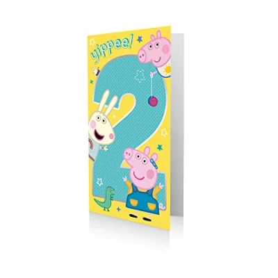 Imagen de tarjeta de cumpleaños 2 años, Peppa Pig Pig, años