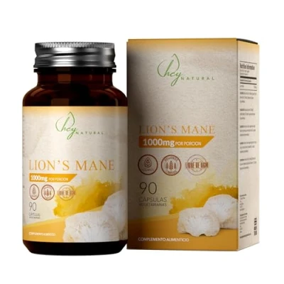 Imagen de HN Melena de Leon 90 Cápsulas Alta Potencia Lions Mane Capsulas 1000mg Hongos Melana por Porción Sin OGM, Gluten, Lácteos y Alérgenos Fabricado en el RU