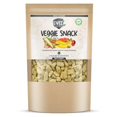 Imagen de Pets Protect Snack Veggie 150 g Deliciosas veganas para perros de verduras y frutas Sin cereales aditivos artificiales Golosinas grandes pequeños cachorros Fabricación