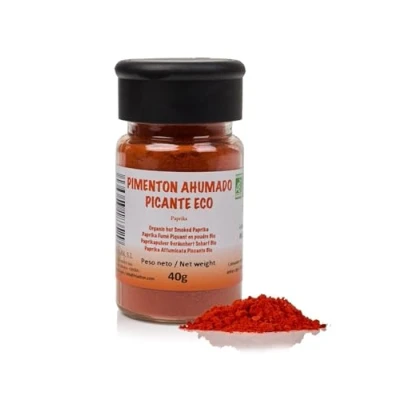 Imagen de FRISAFRAN Pimentón Ahumado picante en polvo 40g pimenton molido Ecológico español Alto nivel vitaminas y minerales sin gluten Origen Murcia