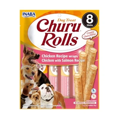 Imagen de CHURU Dog Rolls Receta DE Pollo con Salmon 8X12GR