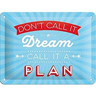 Imagen de Nostalgic Art Cartel de Chapa Retro Don&#039;t Call it a Dream Idea Regalo para los Fans la Nostalgia, metálico, Diseño Vintage, 15 x 20 cm