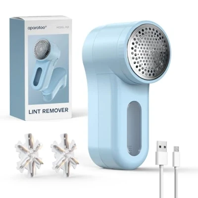 Imagen de Quitapelusas Electrico Recargable, Quita Pelusas Ropa con Cuchillas Reemplazables de 6 Hojas, USB para Ropa, Jerseys Lana, Muebles, Pelusas, Bolas Pelusa, Pillings