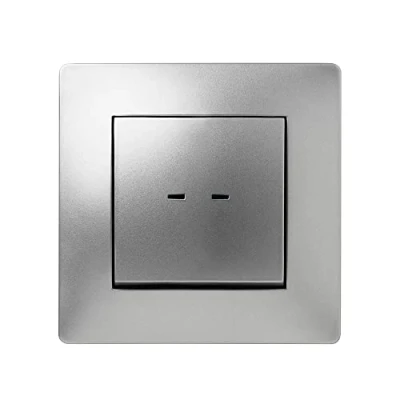 Imagen de FAMATEL Pulsador luminoso Interruptor de empotrar Serie Habitat 15 Fácil instalación Alta estanqueidad del producto Libre hálogenos 10A 250V Aluminio