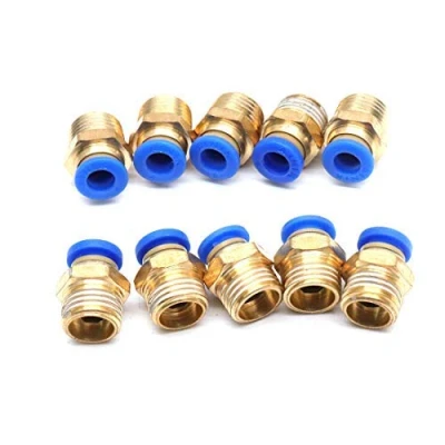 Imagen de 10 piezas M12 con rosca macho para apretar Quick Touch conectar el conector neumático derecho, conexión rápida, agujero ID 6 mm