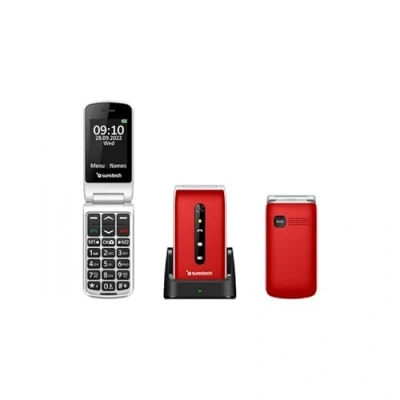 Imagen de Sunstech CELT18, Teléfono Móvil para Mayores, Fácil de Usar con Tapa, Teclas Grandes, Botón SOS, Pantalla 2,4 Pulgadas, Llamada Rápida, Sonido Fuerte, Radio FM, 1100mAh Batería, Uso