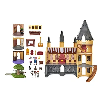 Imagen de Wizarding World, Magical Minis Deluxe Hogwarts Castle Exclusivo de Amazon con 3 escenarios Clase, 22 Accesorios, Figuras, Luces y Sonidos