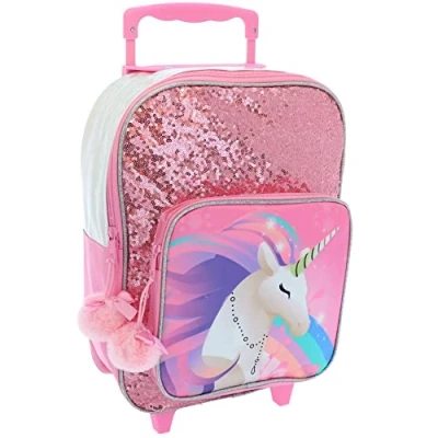 Imagen de Unicornio Mochila con ruedas 39 cm rosa,