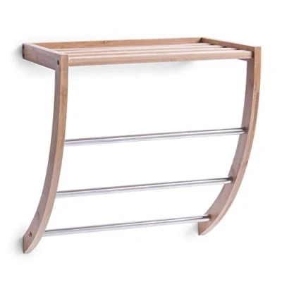 Imagen de Zeller 13595 Estante para Toallas de 38x24x40 cm, bambú y Cromo