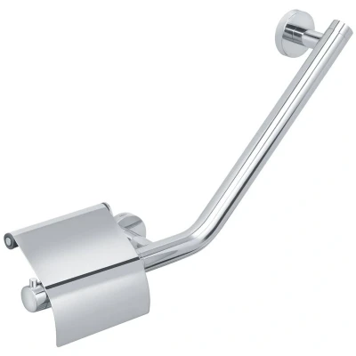 Imagen de Tiger Boston Comfort &amp; Safety Asidero baño con portarrollos tapa derecho Acero inoxidable pulido