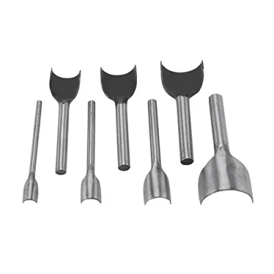 Imagen de cortador semirredondo de 7 piezas, semicircular artesanal cuero, correa, billetera y juego herramientas bricolaje para manualidades 10 40mm