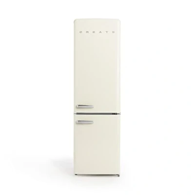 Imagen de CREATE / FRIDGE STYLANCE/Frigorífico Combi 244L Blanco roto/Diseño y estilo Retro Vintage, Materiales resistentes, Práctica funcional, 90W
