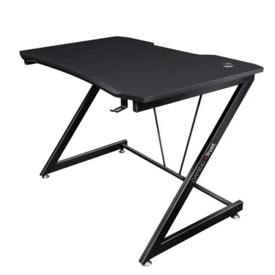 Imagen de Trust Gaming GXT 711X Dominus Mesa Ergonómica, Ordenador con Soporte de Auriculares y para Vasos, Bastidor Acero, Sistema Gestión Cables, Escritorio 112 x 72 cm Negro