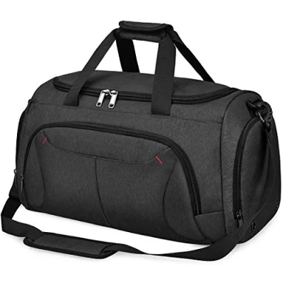 Imagen de Bolsa de Deporte Hombre Bolsas Gimnasio Mujer con Compartimento para Zapatos Bolsos Viaje Grande Impermeable Deportivos Fin Semana Travel Gym Bag 40L Negro