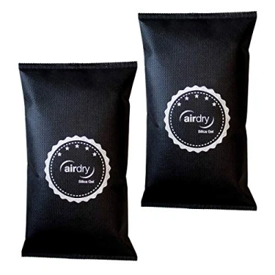 Imagen de Thomar airdry Gel de sílice deshumidificador para Coche, 1,5 kg (2 x 750 g), cojín con sílice, Color Negro