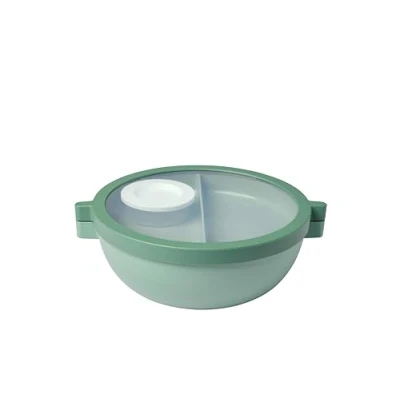 Imagen de Mepal Fiambrera Bento Vita con compartimentos recipiente adicional tapa, para aliño y bandeja box Bol ensaladas Nordic sage