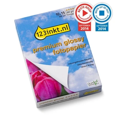 Imagen de 123tinta Papel fotográfico Premium Glossy brillo alto 10 x 15 cm 260g 100 hojas