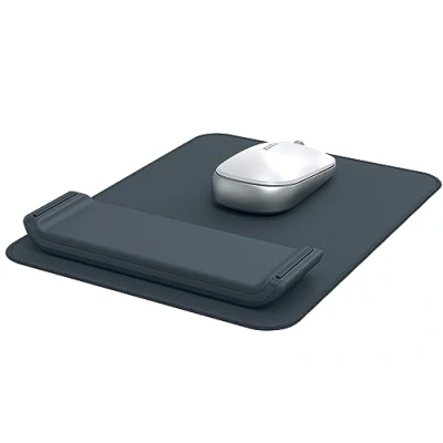 Imagen de Leitz Ergo Alfombrilla para Ratón con Reposamuñecas Ajustable, Dos Posiciones, Gris Claro/Blanco, de Ordenador Portátil y Sobremesa, 65170089