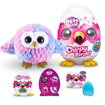 Imagen de Pets Alive Chirpy Birds Mascotas de Juguete interactivas Sorpresa con Habla electrónica y repetición, búho