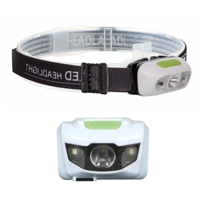 Imagen de Perel LED Headlamp, blanco brillante, múltiples modos de luz, recargables, USB, ideales para actividades al aire libre