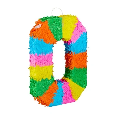 Imagen de Relaxdays Piñata Cumpleaños Número 9 sin Relleno, Papel, Multicolor, 50,5 x 35,5 7,5 cm, Color 5 (10025189_911)