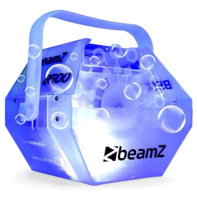 Imagen de BeamZ B500LED Maquina de Burbujas Jabón para niños, chasis transparente iluminado con led RGB, pomperos niños cumpleaños, ideal regalo cumpleaños fiestas en jardin, boda