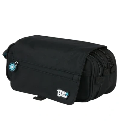 Imagen de Grafoplás Escolar Triple, Estuches 3 Compartimentos Con Solapa Niños Unisex, Negro, 23 Cm