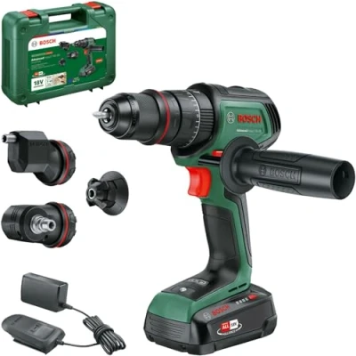 Imagen de Bosch Taladro de percusión con batería AdvancedImpact 18V 80 QuickSnap (18V; Brushless; 82 Nm; accesorio angular, excéntr. y magn.; cargador) Amazon Exclusive