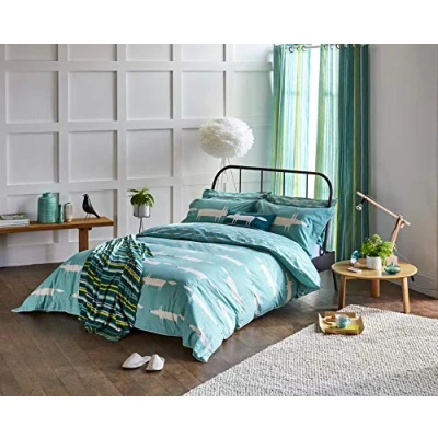 Imagen de Scion Mr Fox Funda de edredón para Cama Doble, Color Verde Azulado