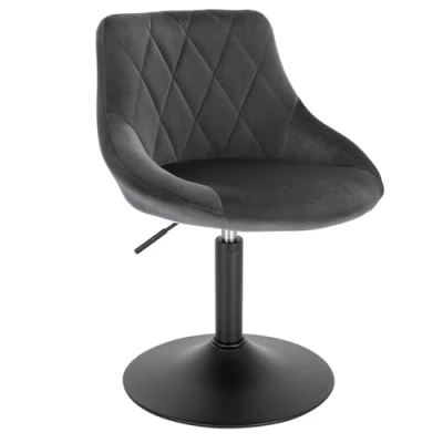 Imagen de WOLTU Taburetes Altos Cocina con Respaldo Terciopelo Regulables en Altura Taburete Giratorio Peluquería Sillas Bar de Escritorio, del Asiento 42 58cm, Gris Oscuro, BH242dgr 1