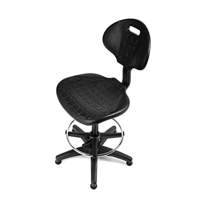 Imagen de Rocada Taburete de Trabajo, Ergonómico, Oficina con Reposapiés, Antideslizante y Regulable en Altura, Color Negro