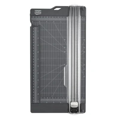Imagen de Vaessen Creative Cortadora de Papel + Ranurado 11 x 30,5 cm con Regla Extensible Guillotina y Plegadora para Cartulina, Tarjetería, Sobres, Manualidades Álbumes Recortes Gris, Graphite