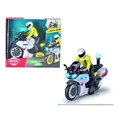 Imagen de Dickie Toys Moto Policia Portuguesa (PSP) 17cm con Figura, Mecanismo A Fricción, Luz y Sonido, Partir de 3 años (203712018027)