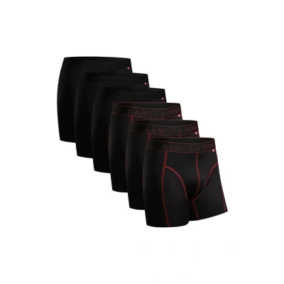 Imagen de DANISH ENDURANCE 6 Calzoncillos Deportivos para Hombre, Elásticos, Transpirables y Hechos de Microfibra Multicolor (3X Negro, 3X Negro/Costuras Rojas) L