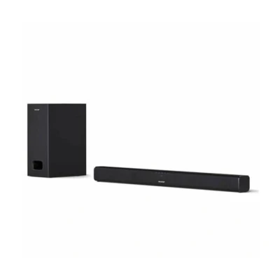 Imagen de Sharp HT SBW110 2.1 Slim Barra de sonido cine en casa (Bluetooth, HDMI ARC/CEC, Potencia máxima total salida: 180w, audio óptico digital, AUX, 80 cm) color negro